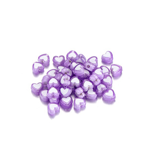 Colorful Heart Shaped Beads For DIY Jewelry Making <b>Couple</b> <b>Bracelets</b> Necklaces Pendants 50Pcs Valentine'S Day Accessories - Product Image 3