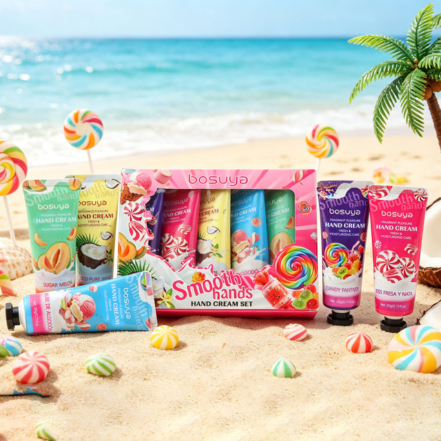 Bosuya Private Label 5 Fruit Mini Hand Cream Gift Set Travel 20g*5 Fast Absorb Moisture Dryness Smooth Skin Wholesale Box