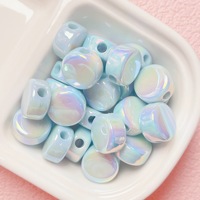 Haute qualité Macarons couleur plat feuille de lait acrylique trou droit perlé bricolage téléphone portable chaîne porte-clés bijoux accessoires