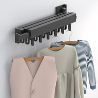 En Stock extensible en alliage d'aluminium 3 niveaux pliant sèche-linge cintre pliable mural étendoir à linge