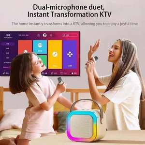 Altavoz de Karaoke Portátil Worthy Mini con Micrófono Inalámbrico y Luces de Colores, RGB Activo de Metal, 3W - Product Image 3