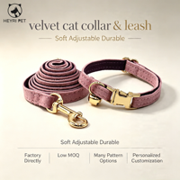 Collier et laisse pour chat en velours confortable, collier pour chat en velours doux pour la peau, ensemble collier et laisse pour chaton, pour tous les types de chats, pour la promenade quotidienne et l'utilisation en intérieur