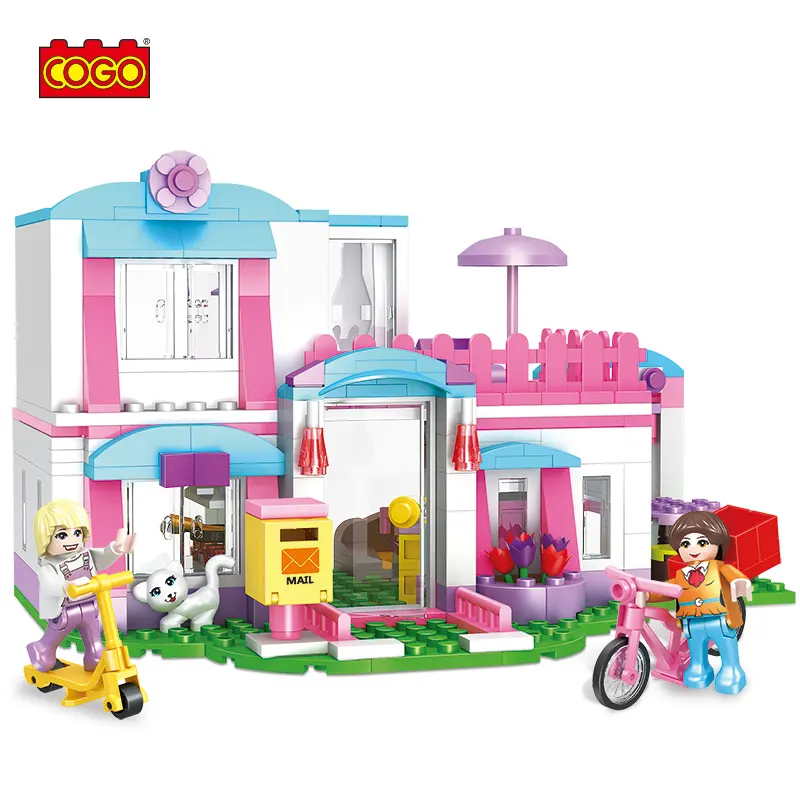 COGO 319 PCS प्रबुद्ध इकट्ठा ईंटों लड़कियों इकट्ठे मॉडल के साथ संगत सभी इमारत ब्लॉकों खिलौने बच्चों के लिए
