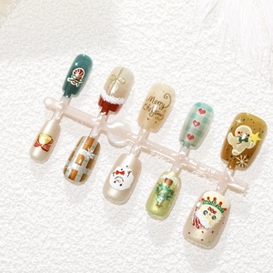 2025 nuevo diseño 10 piezas <span class=keywords><strong>Navidad</strong></span> <span class=keywords><strong>Kitty</strong></span> motivos <span class=keywords><strong>uñas</strong></span> postizas cuadrado corto ojo <span class=keywords><strong>de</strong></span> gato prensa en las <span class=keywords><strong>uñas</strong></span> para niños - Product Image 2