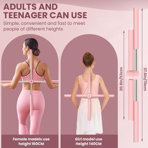 Palo de Yoga extensible ajustable Corrector de una postura para la parte superior e inferior de la espalda Cuello Hump Relief <span class=keywords><strong>Pilates</strong></span> Reformers - Product Image 3