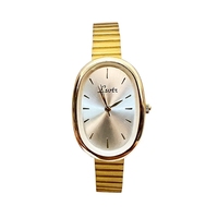 Montres ovales élégantes pour femmes et filles, vente chaude, simples, argentées, dorées, en acier inoxydable, quartz, minimalistes, montres-bracelets L737