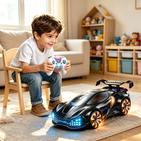 WGNRC JY-3024B Coche de Acrobacias RC a Escala 1/16 con Pulverizador, Juguetes de Coche RC con Luces LED y Música, Coche de Acrobacias RC de Simulación con Derrapes