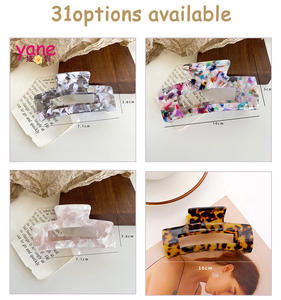 Pince à cheveux carrée, fleur <span class=keywords><strong>creuse</strong></span>, plaque en acétate, pince à cheveux moyenne, pince à cheveux requin, cent pinces à cheveux - Product Image 5