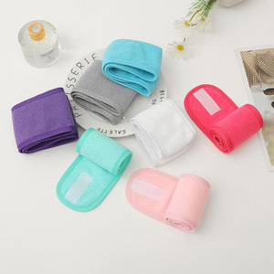 कस्टम लोगो वेक्रो डबल-लेयर यूरोपीय-अमेरिकी शैली खेल योग स्पा चेहरे का हेडबैंड समायोज्य मेकअप हेयर बैंड जादू टेप - Product Image 5