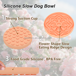 Neues Design Haustier-Fressnapf mit Langsamer Fütterung Blumenform BPA-frei Personalisierter Slow-Feeder Silikon-Hundenapf - Product Image 3