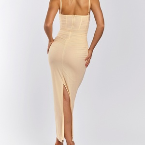 Vestido de Verano con Tirantes Finos, Estilo Bodycon, Malla de Espina de Pescado, Maxi Vestido de Noche para Mujer, Nuevo Estilo 2024 - Product Image 6