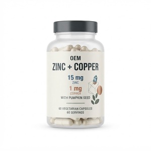 Cápsulas de Complejo de Zinc y Cobre OEM ODM 15mg 60 Unidades a Granel, Proveedor de Marca Privada, Directo de Fábrica - Product Image 1