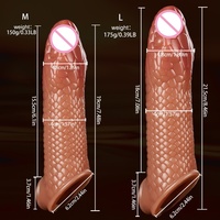 Manchon pénien réaliste en silicone, extenseur de pénis, jouet sexuel, avec texture veineuse réaliste et détails anatomiques. LM-D815