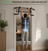Barre de traction horizontale Trully Safe Locking pour usage domestique, avec support de sécurité et stations de dips pour tractions