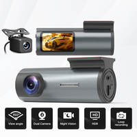 Caméra de rétroviseur WiFi GPS 2K avec écran IPS, installation facile, caméra embarquée double objectif, enregistreur vidéo