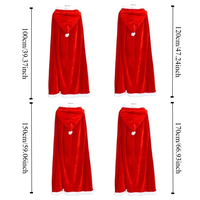Adult Women's Christmas Red Hooded Cape mit weißem Pelz besatz Holiday Cloak Kostüm Party Outfit Dress Component