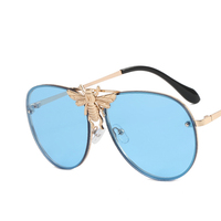 Vintage Bee Toad Sonnenbrille für Damen Personalisierter Retro-Metallrahmen Großer Rahmen Klarer Rahmen Farbige Gläser Trendiger Vintage-Stil
