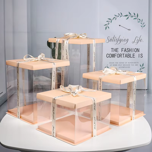 Caja de Plástico Transparente para Pasteles al por Mayor, Cajas de Plástico Desechables para Pasteles de Cumpleaños, Navidad, Feliz Cumpleaños, Caja para Hornear - Product Image 4