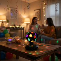 Boule lumineuse LED RGB rotative, lampe magique, décoration d'intérieur, alimentée par USB/batterie, pour fête, scène, boule disco, lumières colorées