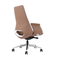 Chaise de bureau de direction élégante et ergonomique en cuir de couleur marron, pivotante, multifonctionnelle, moderne, avec support lombaire