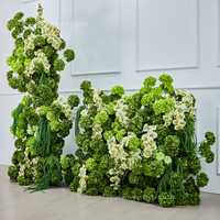 Fleurs d'allée de mariage, roses blanches et vert foncé, hydrangeas, toile de fond pour séance photo, décorations d'arche florale artificielle pour événements, fournitures de fête