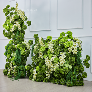 Fleurs d'allée de mariage, roses blanches et vert foncé, hydrangeas, toile de fond pour séance photo, décorations d'arche florale artificielle pour événements, fournitures de fête - Product Image 2