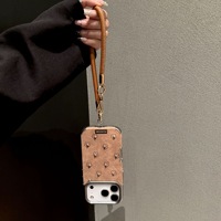 Coque de téléphone souple XP763 marron à nœud floral pour iPhone 17 Pro Max, Apple 16, 14, 13 – Collection Automne/Hiver