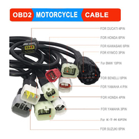 Cables de motocicleta OBD universales al por mayor, reemplazo de Cable de escáner de diagnóstico OBD2 13 en 1 para todas las bicicletas de dos ruedas, motocicletas