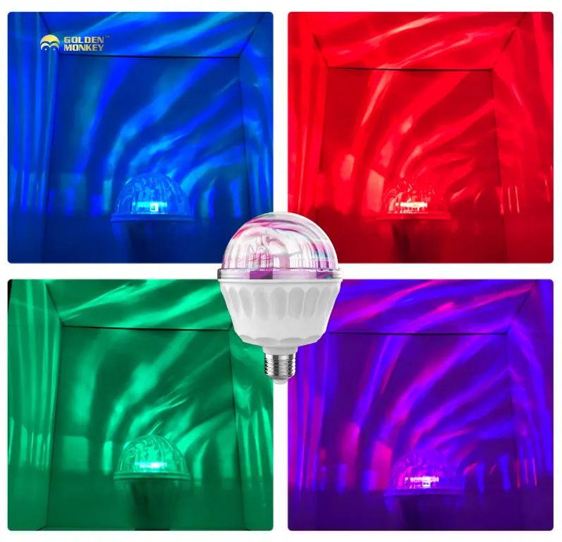 E27 Base Led Music Polar Light RGB Sound Control Strobe Led Atmosphere Blue Tooth Music Disco Party Light Bulb