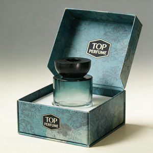 अद्भुत नीले-हरे ढाल बेलनाकार रिड डिफ्यूज़र की बोतलें मोटी तल, लकड़ी के लिड्स और मुफ्त रेड स्टिक - Product Image 4