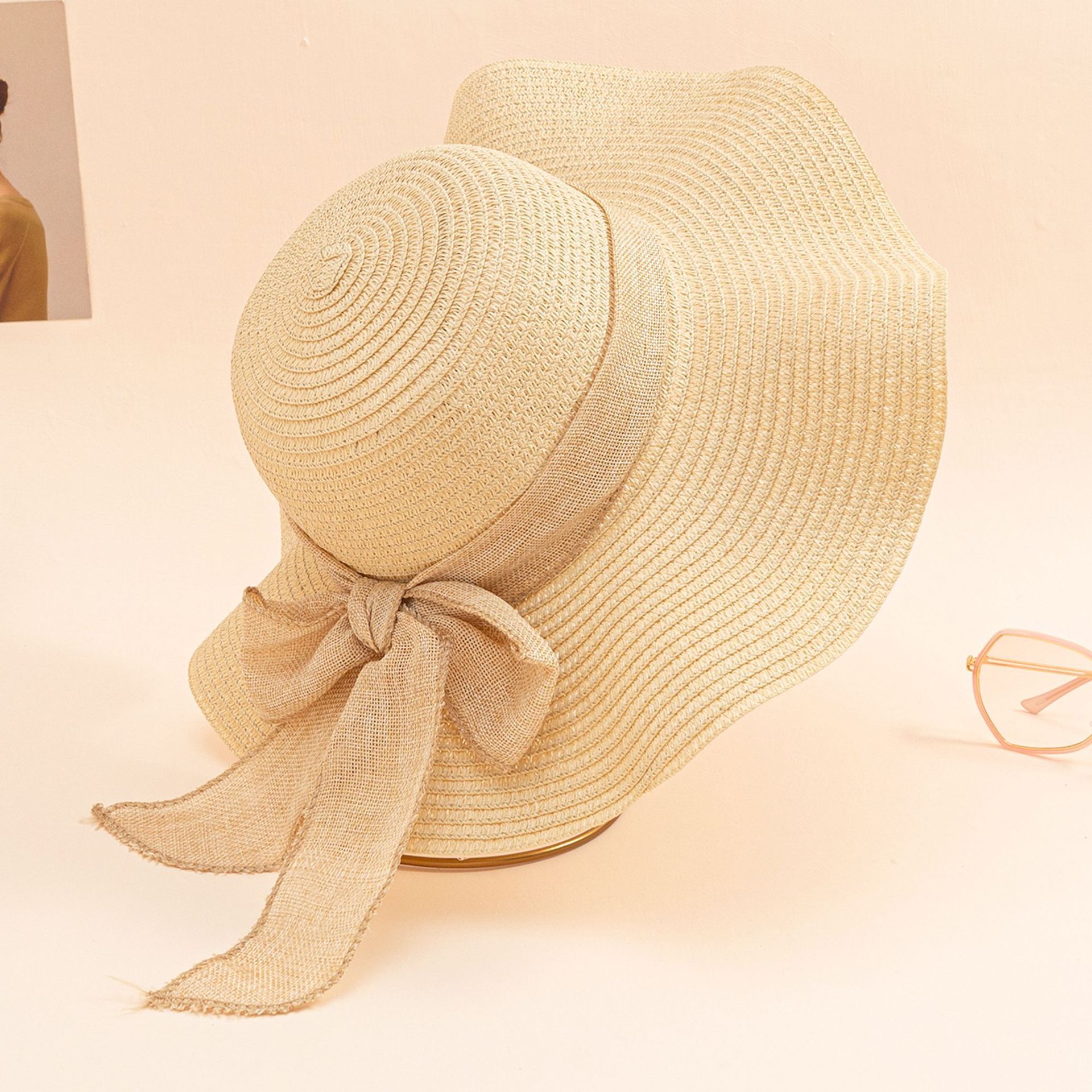 Women’s Foldable Packable Large Brim Sunhat Resort Wide Brim Sun Hat UPF 50+ Solbari USA main image 3