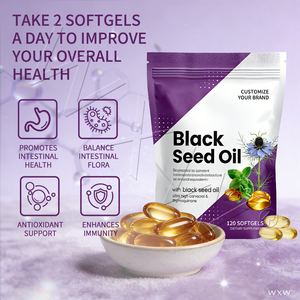 Aceite de Semilla de Comino Negro en Cápsulas Blandas, 2000 mg por Porción, Prensado en Frío, Apoya el Sistema Inmunológico, Suministro del Fabricante - Product Image 5