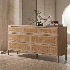 Commode Aruna en teck massif à 9 tiroirs, design élégant, écologique et durable, pour chambre moderne et usage en entrepôt - Product Image 4