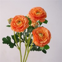 Bunga Ranunculus Buatan Real Touch, Tangkai Bunga Sutra Romantis untuk Dekorasi Bunga di Ruang Tamu Rumah