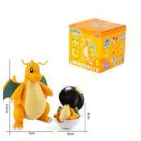 Figura de Juguete de Animal Amarillo de Dibujos Animados, Transformable en Bola, 2 en 1, Modelo de Acción de PVC para Niños, Venta al Por Mayor