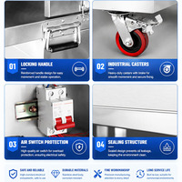 Support de barbecue mobile en acier inoxydable de qualité industrielle avec purificateur de fumée et ventilateur d'extraction pour la cuisson commerciale en extérieur