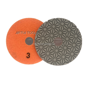 JIRUI Алмазные Гибкие Полировальные колодки 4 дюйма 100 мм гибридные трехступенчатые полировальные колодки для гранита и мраморных камней - Product Image 4