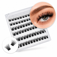 Cils individuels sans colle, auto-adhésifs, DIY, en fibres végétales, cruelty-free, effet 3D, faux cils naturels et vaporeux pour