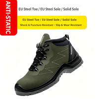 Chaussures de sécurité montantes en cuir de vachette certifiées CE, antistatiques, anti-choc et anti-perforation pour hommes, idéales pour l'industrie du soudage et la protection au travail.
