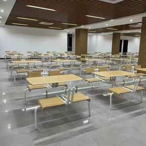 Modern Fast Food Restaurant Student <strong>Canteen</strong> Set Solid Wood Dining <strong>Table</strong> Iron Metal Chairs Foldable Schools Daycare Centers - Product Image 2