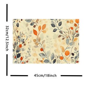 <span class=keywords><strong>Manteles</strong></span> <span class=keywords><strong>Individuales</strong></span> de Lino Estampado, Resistentes al Calor, de Poliéster, Rectangulares, Decorativos, Lavables - Product Image 3