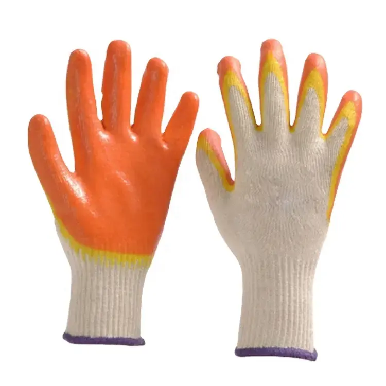 ASATEX sarı çift kaplı pürüzsüz lateks iş eldivenleri
