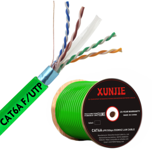Cable LAN Flexible de 305M Cat6A FTP/UTP 23AWG 0,55 MM Red Ethernet de cobre con chaqueta de PVC Easy Plenum LSZH Riser - Product Image 1