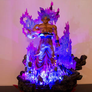 Botu33cm DragonBallアクションフィギュアカワイイアニメ漫画息子悟空ライトアップチェンジヘッドモデルギフトコレクタブル息子悟空フィギュア