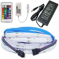 Bande LED COB RGB 8mm 18W 24V Alimentée par USB, Découpable, en Cuivre, Contrôle par Application WiFi, Intensité Variable, pour Projets DIY Maison et TV
