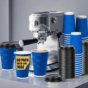 Tapa de Papel Kraft Corrugado Aislante y Biodegradable para Café Espresso, Personalizada, Desechable, de 8oz, 12oz y 16oz - Product Image 3