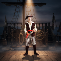 Disfraces de Pirata para Hombre Adulto, Trajes de Cosplay para TV y Cine, Diseño Estampado para Halloween y Carnaval, Chaleco, Vestido, Top