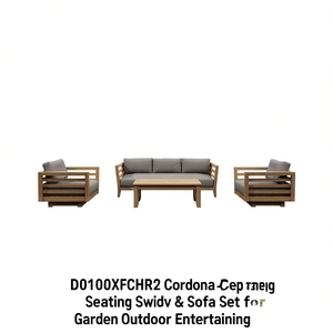 Conjunto de Sofá y Sillón Giratorio Cordona D0100XFCHR2 para Jardín y Entretenimiento al Aire Libre - Product Image 1