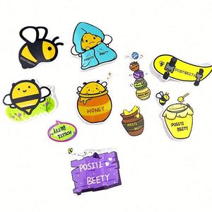 Etiquetas Adhesivas de Vinilo con Logotipo Personalizado, Resistentes al Agua, de Dibujos Animados, en Materiales PET y Papel para Fines Decorativos - Product Image 1