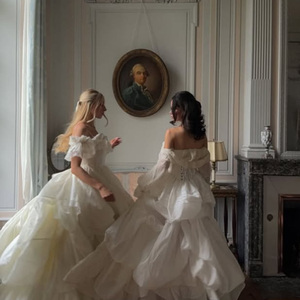 Vestido de Festa de Luxo com Manga Curta e Lurex, Tendência de Moda <span class=keywords><strong>2026</strong></span>, Comprimento Extra, para Mulheres - Product Image 2